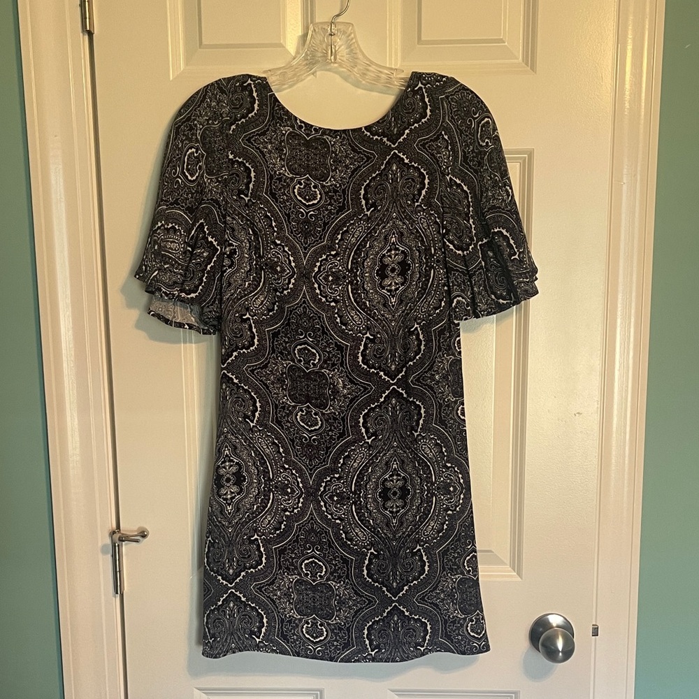 Lulu's Chic Navy and White Patterned Mini Dress